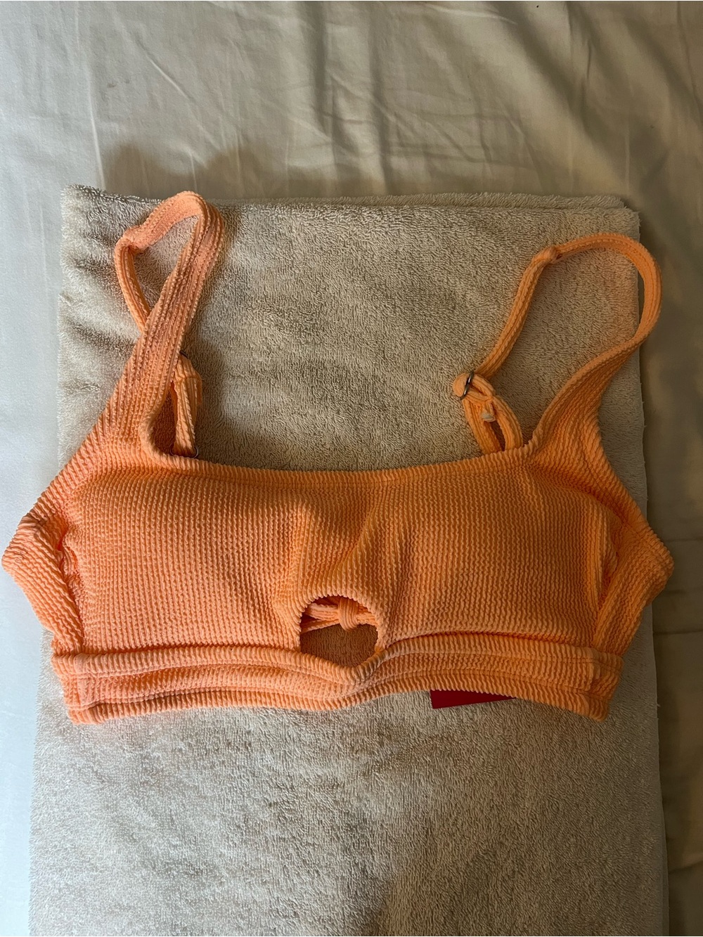 Target Orange Textured Cutout Bikini Top